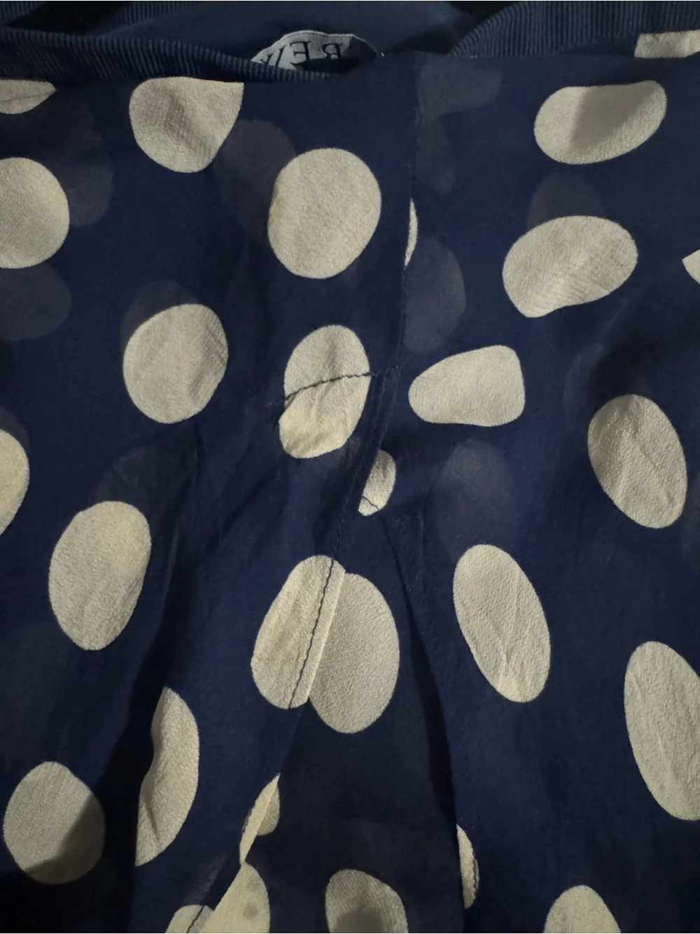 J crew Classic Navy Polka Dot Midi Skirt.size M